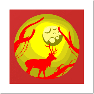 Deer Silhouette Posters and Art